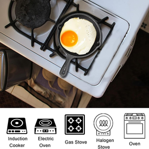 Mini Cast Iron <strong>Frying</strong> <strong>Pan</strong> with Double Drip, 4", 8", 6.3", 5.5", 9.8", Small <strong>Frying</strong> <strong>Pan</strong> for Stovetop, Grill, Induction - Product Image 3