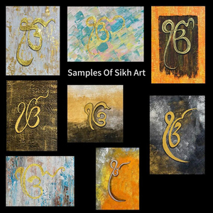 Œuvre d'art religieuse sikh indienne originale faite à la main sur toile, peinture murale spirituelle pour la décoration de la maison, huile moyenne - Product Image 6