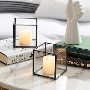 Lanterne avec poignée pour décorations de salon prix de gros lanterne en métal et en verre accessoires de décoration de table bougie en verre - Product Image 6