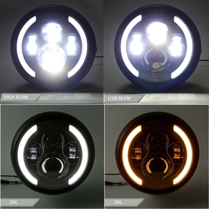 7.5\&quot; <strong>LED</strong> Motorcycle <strong>Headlight</strong> Hi&amp;Lo HeadLamp Bulb DRL Moto Headlamp For Harley Sportster Cafe Racer Bobber Chopper 24V Voltage
