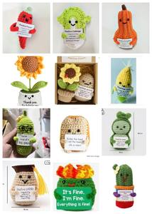 Divertido positivo Kawaii hecho a mano ganchillo patata juguete muñeca suave inspirador escritorio decoración para oficina Cumpleaños amigos regalo - Product Image 6