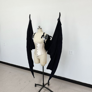 Fabbrica personalizzata nero elettrico telescopico nero a forma di pipistrello meccanico ali d'angelo della sfilata di moda oggetti di scena ali enormi - Product Image 5