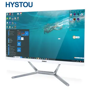 HYSTOU เดสก์ท็อป Aio 21.5นิ้ว,All In One PC หน้าจอสัมผัสเล่นเกม PC แบบเต็มชุดขนาด23.8นิ้ว