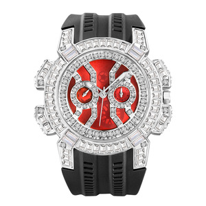 Men's European and American Fashion Personality Diamond Large Dial Quartz Watch for Man Silicone Big Dial <b>Clocks</b> - Product Image 3