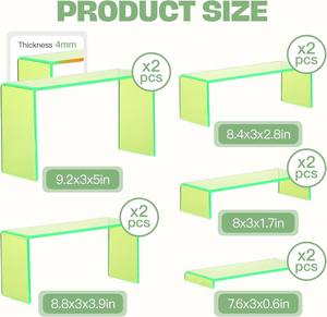 Deslizante acrílico transparente verde Perfume soporte organizador Rectangular pantalla elevadores estantes figuras Cupcake - Product Image 2