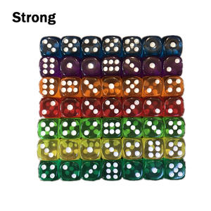 Оптовая продажа, 16 мм игральные кости d6, круглые угловые прозрачные красные игральные кости с белой точкой, профессиональные пользовательские - Product Image 2