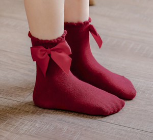 Nouvel ensemble de chaussettes pour bébé fille Printemps 2022, style princesse avec grand nœud, en coton, populaires pour nouveau-nés et enfants - Product Image 3