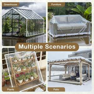 Bâche en PVC vinyle transparente et résistante au vent pour extérieur, idéale pour patio, véranda, jardin, serre, camping, poulailler - Product Image 2