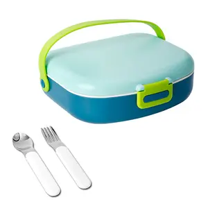 Microwave Safe Kids Plastic Lunch Box Leakproof Food Storage Container cute design colorful Bento Box with divider
