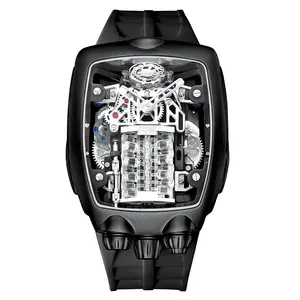 2023, роскошные спортивные мужские механические наручные часы с резиновым ремешком и логотипом завода
