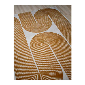 Tapis en laine touffeté à la main de style haut-bas Design persan moderne pour une utilisation à la maison Tapis élégant pour manger Vivre Inde Origine - Product Image 4