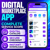 Özel Dijital Ürünler Dijital İndirme Pazarlama Platformu Uygulaması IOS Android İçin Dijital Kataloglu Uygulama Geliştirme LionCreate