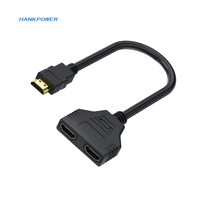 Câble répartiteur HD-MI 2 en 1 Adaptateur répartiteur Y mâle vers 2 femelles en HDTV Support HD LED LCD TV