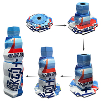 Nouvelle conception cocacola forme de bouteille POS promotion au détail POSM carton flexible pliable rebond élastique présentoirs