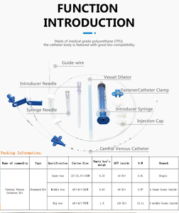Kit de <span class=keywords><strong>cathéter</strong></span> veineux central à tunnelisation périhilaire, fabricants, trois lumens 7fr - Product Image 2