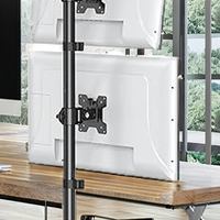 Support vertical pour deux moniteurs MOUNT PRO, 2 moniteurs empilés, 32 pouces, en acier allié noir, bras d'ordinateur pivotant, inclinable, réglable en hauteur, pour bureau