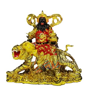 Sanmantuo Resin Gilt 48Cm Five-Way God of Wealth Zhao Gongming Riding a Tiger Estatua del Dios DE LA Riqueza - Product Image 3