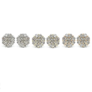 Boucles d'oreilles classiques en or blanc 18 carats plaqué or, style princesse illusion, cadeau tendance pour femme, fiançailles, mariage, fête - Product Image 4
