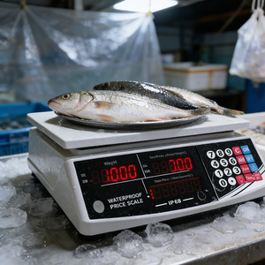 Balance électronique à double affichage LED LCD, coque en plastique ABS, étanche, balance numérique de table pour marché des fruits de mer - Product Image 1