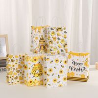 Abeja fiesta favores miel abeja bolsas de regalo dulce como puede abeja bolsa de dulces con asa para fiesta de cumpleaños suministros de ducha de bebé
