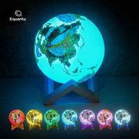 Lámpara de Noche LED con Control Táctil, RGB, Cambio de Color, Moderna, con Mapa del Mundo, para Decoración de Dormitorio o Escritorio