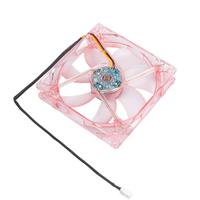 Kipas Casing PC LED Pink Transparan 120mm, Kipas Pendingin Senyap 4Pin PWM untuk Casing Komputer