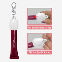 Porte-clés personnalisé en silicone pour capuchon de gloss ou baume à lèvres, portable et facile à emporter, avec breloque pour capuchon de baume