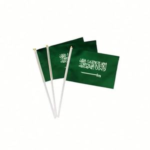 ธงโพลีเอสเตอร์ราคาประหยัดสำหรับโฆษณาแบบกำหนดเอง ธงชาติซาอุดีอาระเบียแบบถือสำหรับงานเลี้ยง กีฬา และงานเทศกาล - Product Image 2