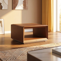 Meubles de bureau commerciaux carrés personnalisés, meubles de salon, table à thé, table basse moderne en bois