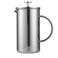 Vente d'usine - Cafetière à piston en verre borosilicate haute résistance plaqué titane avec logo/couleur/boîte personnalisés