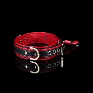 Hot Adjustable Leather BDSM <b>Collar</b> with Lock and Metal Chain Fetish <b>Bondage</b> Accessory for Role Play & Adult Products - Product Image 3