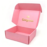 Boîte cadeau de luxe rose avec impression dorée « Hi Gorgeous », boîte d'expédition en carton ondulé pour cadeaux de demoiselles d'honneur, personnalisable pour mariage