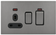 แผงควบคุมสแตนเลสแบบสัมผัสสำหรับบ้าน/โรงแรม พร้อมเต้ารับแบบอังกฤษสองช่องและสวิตช์ 2 ทาง มาตรฐาน IP20 ดีไซน์ทันสมัย - Product Image 6