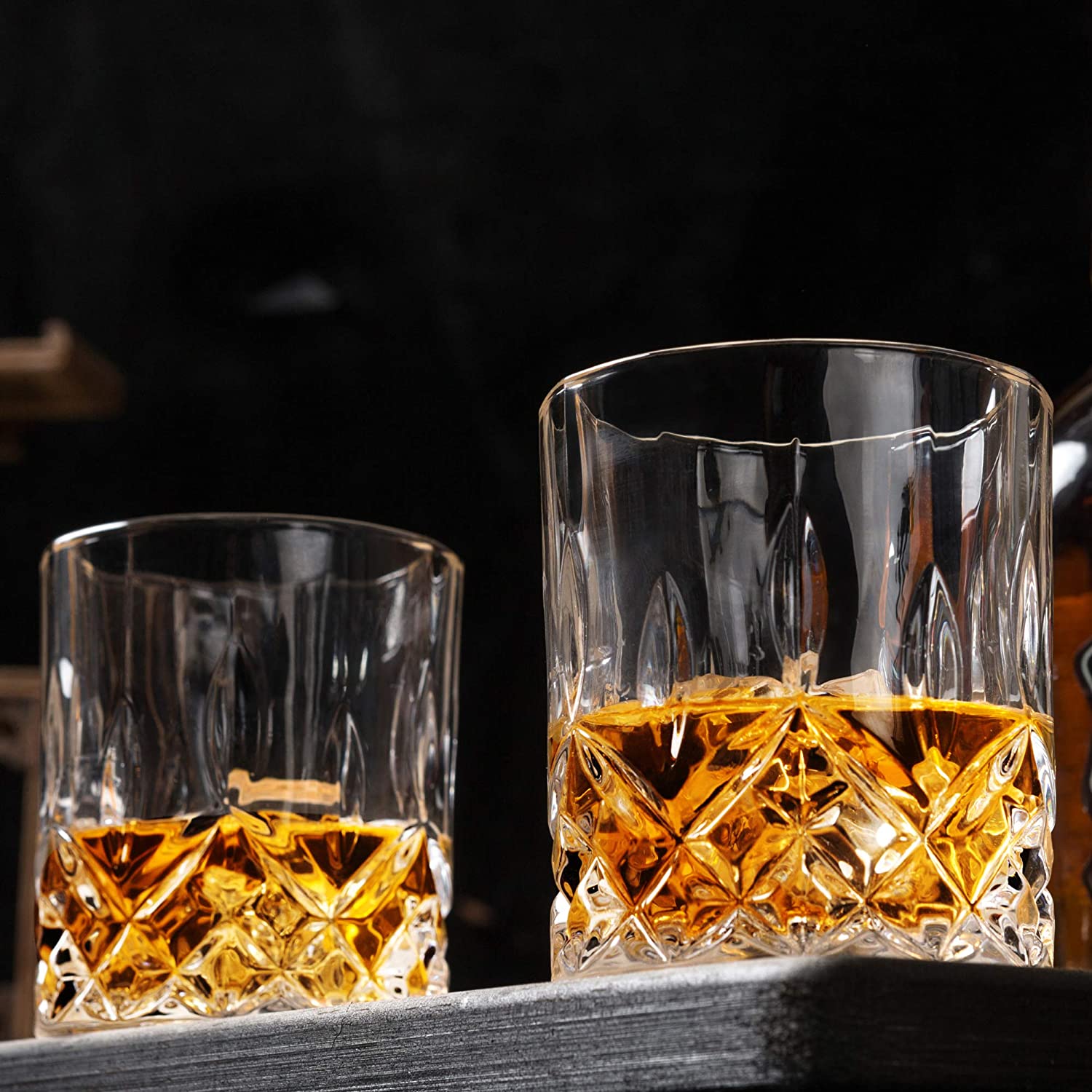 Old Fashioned Whiskey Glasses with Luxury Box - 10 Oz Rocks Barware