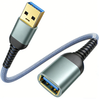 Cable de Extensión USB Largo, Personalizado de Fábrica, 3.0 3.2 5Gbps, 1m 2m 3m, Cable de Extensión USB Macho a Hembra con Trenzado de Nailon