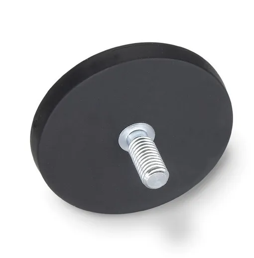 45kg Pull Force Diameter 88mm Rubber Coated Magnet Base With Outer Thread