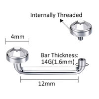 Piercing de surface en titane massif G23, bijoux de piercing corporel, barbell pour piercing vaginal, bijoux de piercing génital VCH