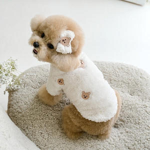 Fabricante Atacado Small Puppy Xs Cute Bear Pattern Soft Plush Simplesmente Dog <span class=keywords><strong>Clothes</strong></span> <span class=keywords><strong>Pet</strong></span> Vestuário Dog Spring and <span class=keywords><strong>Fall</strong></span> <span class=keywords><strong>Clothes</strong></span> - Product Image 6