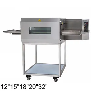 Commercial 20 inch Hot Air Circulation Gas Conveyor Pizza Oven Fast Heating Chain Type Adjustable Belt Speed Pizza Oven