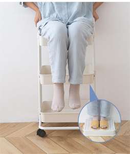 Panier en plastique de cuisine et de bureau, organisateur de rangement à 3 niveaux, étagère de rangement, chariot utilitaire, chariot de rangement - Product Image 4