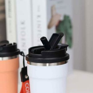 แก้วกาแฟสแตนเลส 304 แบบพกพา ใช้ในรถยนต์ แก้วเก็บความร้อน สำหรับธุรกิจ สำนักงาน ของขวัญ แก้วน้ำสองช่อง - Product Image 5