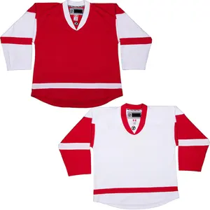 アイスホッケーユニフォーム最高品質の刺EmbroideryカスタムチームアイスホッケーセーターカスタマイズされたDETROIT RED WINGS HOCKEYJERSEY