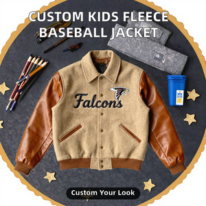 Uniforme de baseball américain personnalisable pour hommes, veste varsity doublée en polaire pour l'hiver avec fermeture éclair brodée, bouton et logo imprimé - Product Image 4