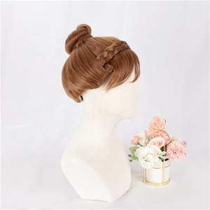 <span class=keywords><strong>Parrucca</strong></span> congelata all'ingrosso Cosplay 30cm corto marrone bianco misto Anna Anime Peluca parrucche sintetiche per capelli Cosplay - Product Image 3