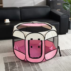 <span class=keywords><strong>Cage</strong></span> pour chien en tissu Oxford imperméable, terrarium pliable, fermeture éclair, motif solide, résistant aux rayures, lavable, tapis amovible - Product Image 6