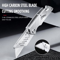 DEWO DW86 Pro couteau utilitaire pliant Portable épaissi tout acier argent étanche porte-couteau antirouille survie en plein air