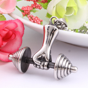 Collar con Colgante de Mancuerna de Acero Inoxidable, Joyería de Fitness Unisex, Regalo - Product Image 4