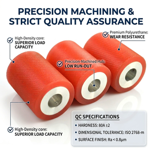 <span class=keywords><strong>Rodillo</strong></span> Transportador de Poliuretano Personalizado Directo de Fábrica, <span class=keywords><strong>Rodillo</strong></span> de PU Industrial de Alta Capacidad de Carga, Fabricante OEM - Product Image 5