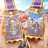 Médaille commémorative personnalisable en or pour événements sportifs de marathon, compétitions d'athlétisme et de marche - Impression UV 3D sur métal moulé