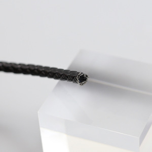 Bracelet en cuir PU tressé multi-brins fait à la main, bracelet en cuir torsadé, collier, ceinture de vêtement, forme ronde - Product Image 3